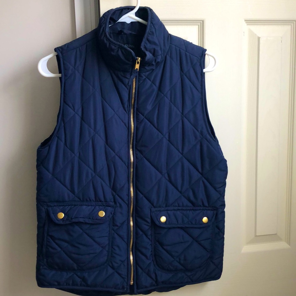 Francescas Quilted Puffer Vest in Navy Blue